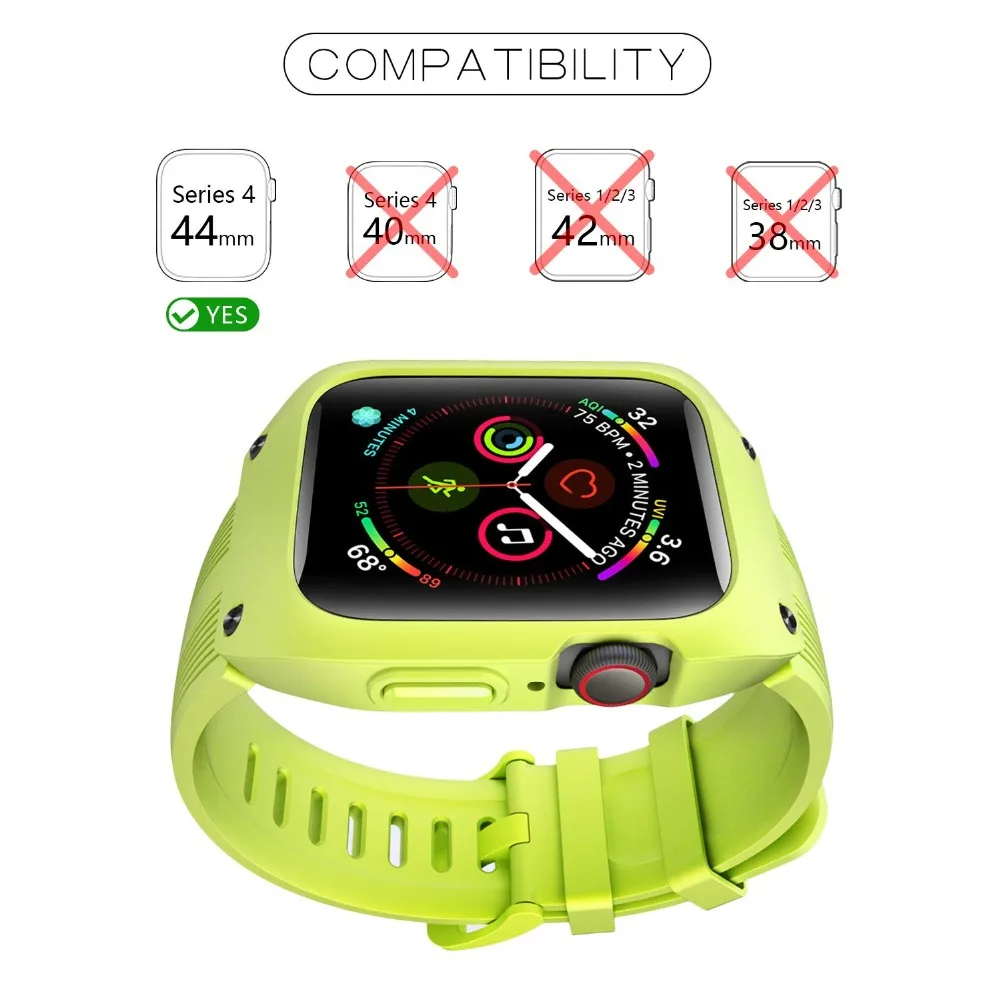 Силиконовый защитный чехол с защитой от падения, дышащая повязка для apple watch, ремешок 44 мм, ремешок для браслета iwatch series 5 4