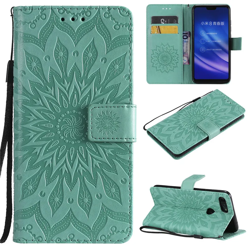 Magnetic PU Leather 3D Embossed Cat Tree Wallet Case For Xiaomi 8Lite Flip Wallet Phone Case Cover For Xiaomi 8Lite Case Coque (20)