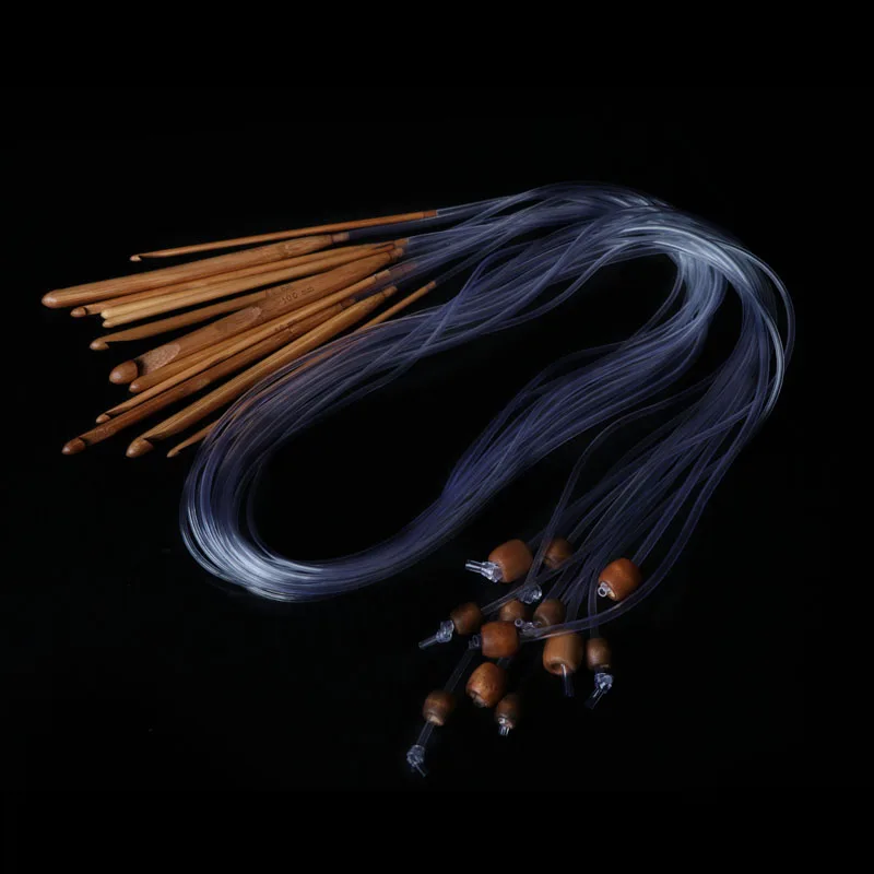 12 sizes of 120cm long transparent tube bamboo circular knitting needle cover knitting needles