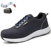 

Fashion Men Indestructible Shoes Breathable Work Safety Bot Steel Toe Cap Protect Shoes Lightweight Smash Construction Footwear