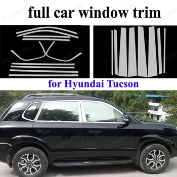 

For H-yundai Tucson full Window Frame Stainless Steel Exterior Accessories Decoration Trim with center pillar