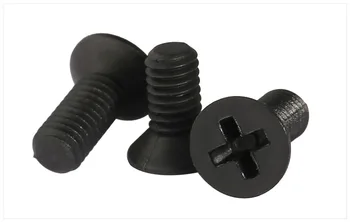 

500pcs/lot BLACK M8*20MM Nylon Philips Recessed Cross Head Screw Cross Bolt Countersunk flat Head Screw