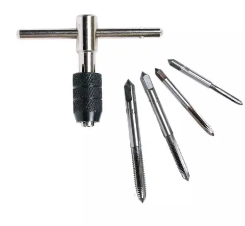 

5pcs/Set T Type Machine Hand Screw Thread Taps Reamer M3/M4/M5/M6 Tap Set fit Handle DIY Tool Accessories
