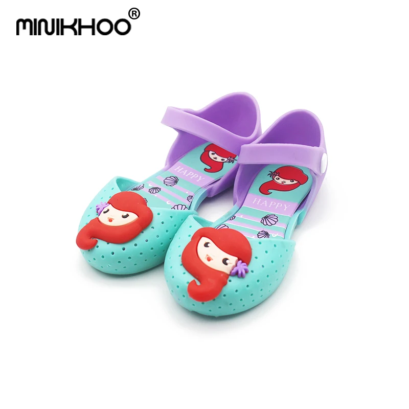 

Mini Melissa 2018 New Mermaid Jelly Princess Sandals Shoes Anti-skid Cute Girl Princess Sandals Girls Jelly Sandals Mini Melissa