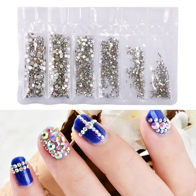 

1750Pcs/Pack Manicure Decorative Rhinestone Flat Glass Rhinestone Size Split Manicure Rhinestone Multiple Colors Available