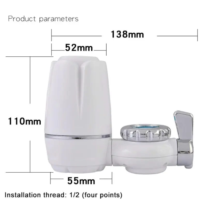 

1/2"-Thread Tap Water Purifier Faucet Filter Washable Ceramic Percolator Rust Bacteria Removal Stainer Replacements For Kitchen