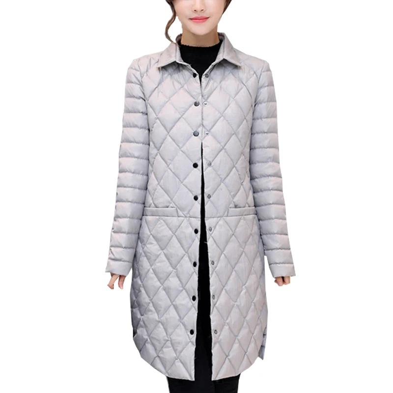 

add Coat Ultra keep warm white Duck Down Jacket x-Long Female Overcoat women new Slim Solid Jackets Winter Coats Parkas Padded