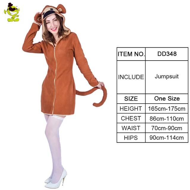 New Women's Monkey Costume Imitation Carnival Party Role Play Cute