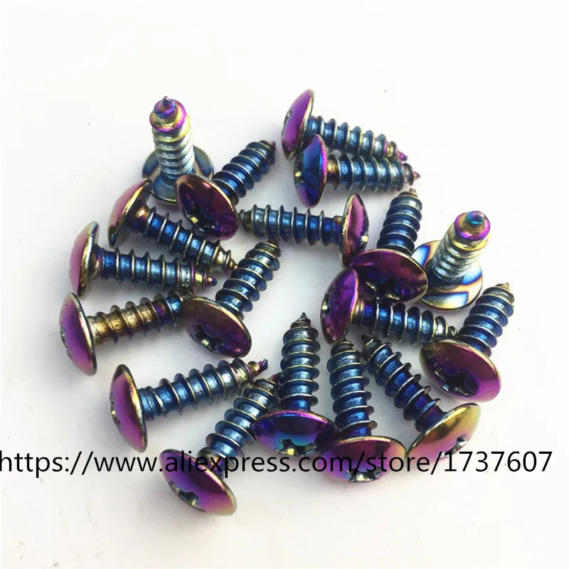 

10pc/lot M5x16 motorcycle screw Rainbow color motorbike motor bicycle Motorcycle self-tapping screws 304 Stainless steel