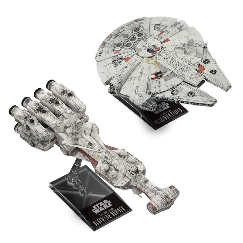 

WSTXBD Original BANDAI Star Wars Vehicle 1/1000 Blockade Runner & 1/350 Set Figure Brinquedos Dolls Figurals