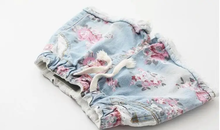 Aliexpress.com : Buy Cute Floral Loose girls denim shorts Elastic ...