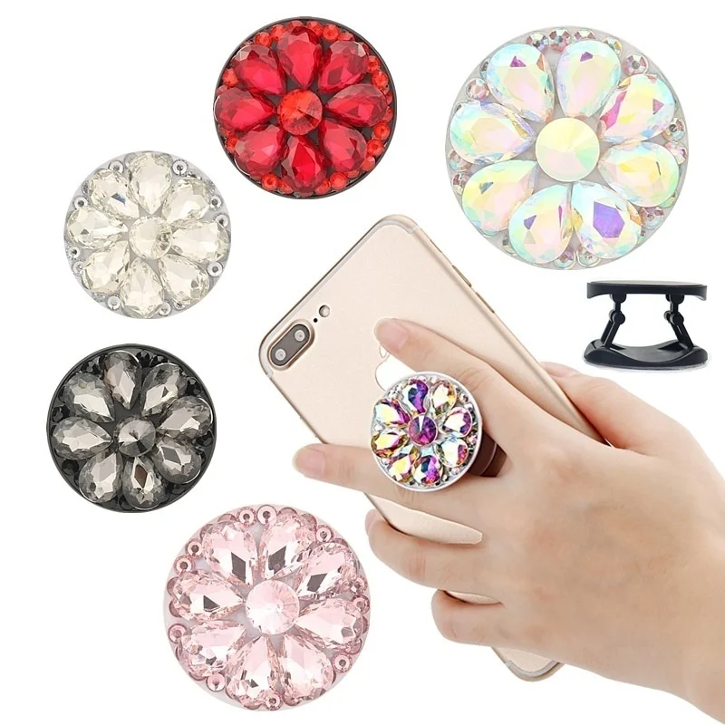 3D Diamond Phone Holder Universal Finger Phone Grip Holder Cell Phone Stand Holder Tablet Phone Ring Support Phone Bracket