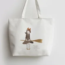 Кики услуги доставки Аниме Сумка Для Покупок Сумка Холщовая Сумка мультфильм милый подарок школьные сумки-шопперы AN028