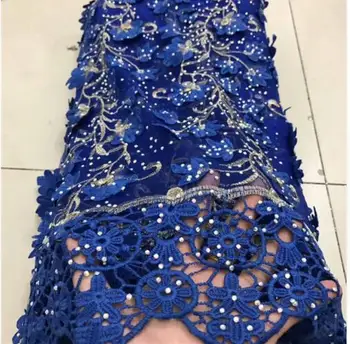 

High Quality Nigerian 3D Wedding Lace Fabric green Latest African Laces 2018 French Net Lace Fabric With Sequins for Dress