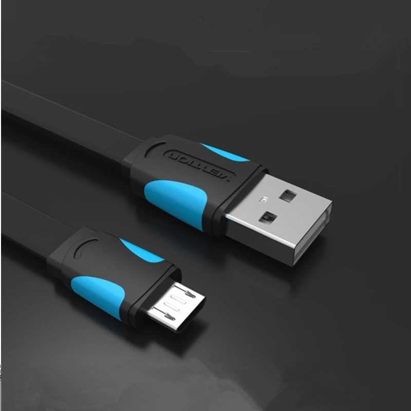 Vention 150 سنتيمتر شقة عالية السرعة الأسود المصغّر usb كابل ، 2.0 مزامنة بيانات الهاتف المحمول شحن الكابلات لسامسونج galaxy S4 S3 HTC