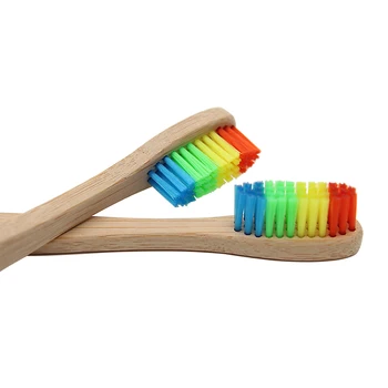 

Genkent Colorful Head Bamboo Toothbrush Wholesale Environment Wooden Rainbow Bamboo Toothbrush Oral Care Soft Bristle