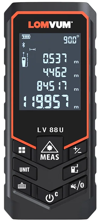 LOMVUM Bluetooth лазерный измеритель расстояния USB Перезаряжаемый цифровой Ручной лазерный дальномер Электрический нивелир