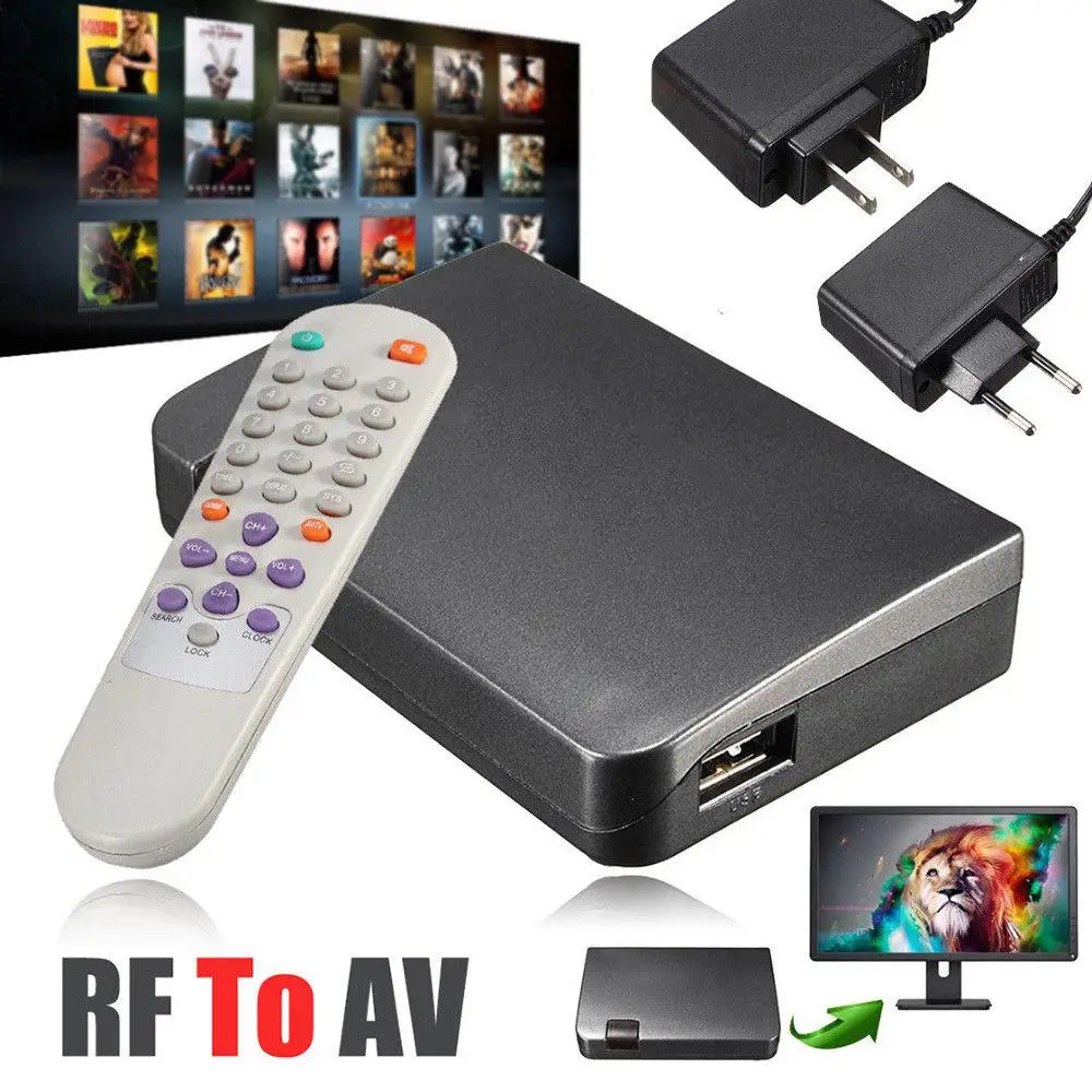 LeadingStar RF в AV аналоговый ТВ приемник конвертер модулятор адаптер питания USB с видео