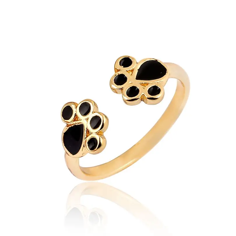 

2017 New Arrival Fashion Animal Cat Paw Rings for Women Oil Dog Paw rings gift