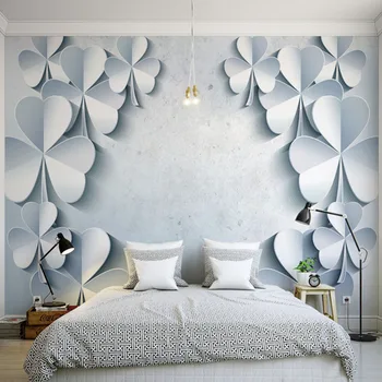 

modern custom 3d effect wallpaper minimalism nordic stereoscopic mural relief clover simple fashion wallpaper for interior walls