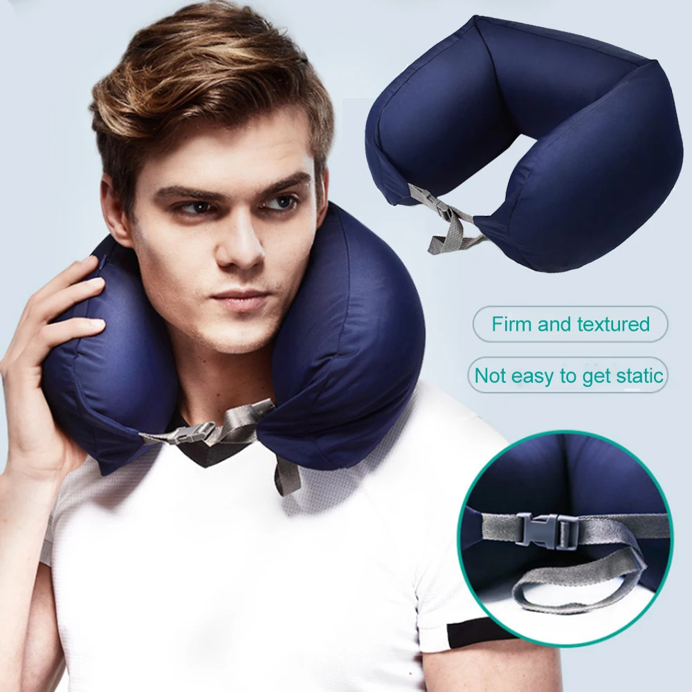 

JINSERTA Portable Foam particles U Shaped Neck Pilow Headrest Seat Support Nap Pillow for Car Flight Travel Home Office