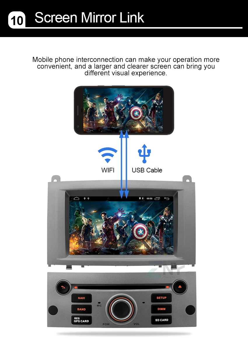 Cheap 7" HD Android 8.1 Car GPS Stereo For Peugeot 407 Auto Radio FM RDS DVD WiFi Navigation BT Audio Video Multimedia Backup Camera 12