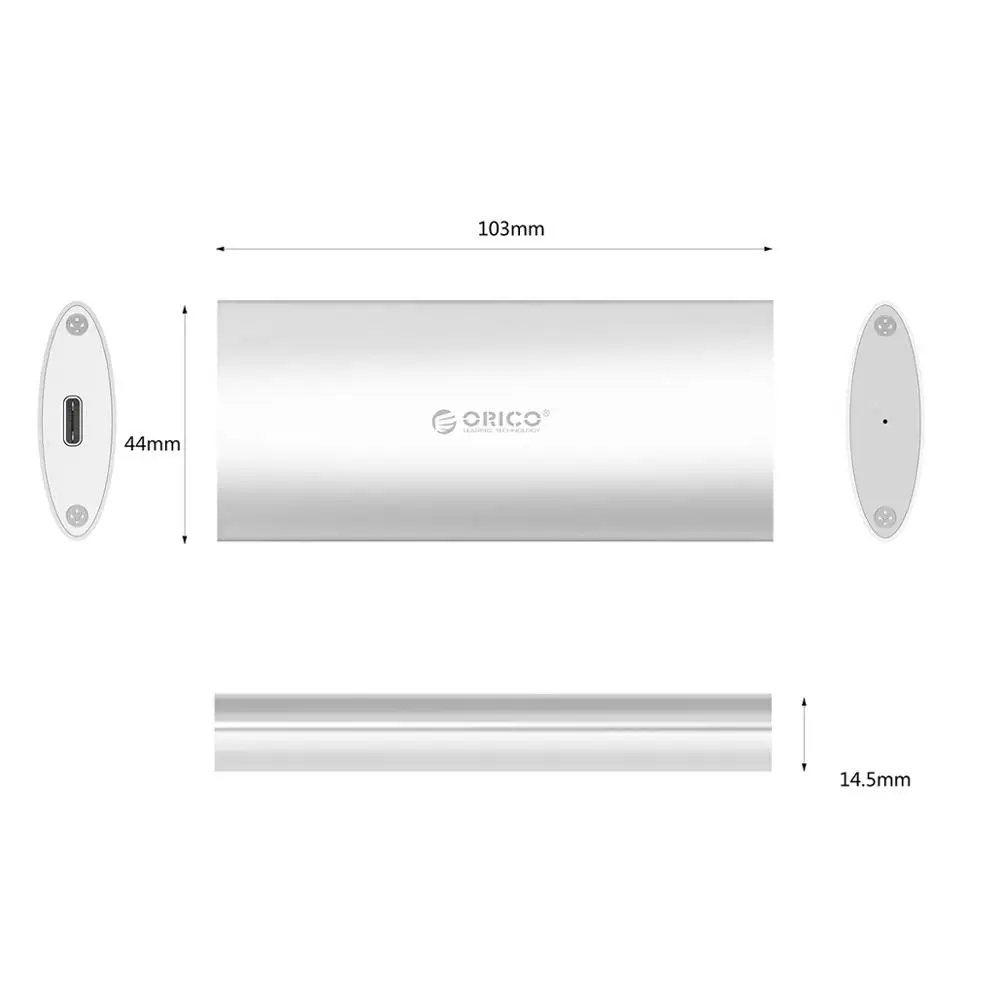 ORICO M.2 к USB3.1 type-C USB3.0 SSD корпус адаптер конвертер карт внешний алюминиевый SSD чехол для 2230/2242/2260/2280 - Цвет: Type C