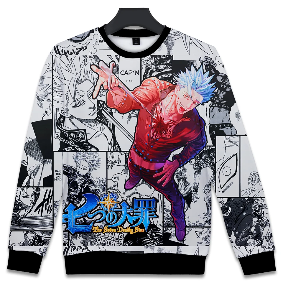 

3D Hoodies Kawaii Nanatsu No Taizai Hoodie Sweatshirts The Seven Deadly Sins Sweatshirt Plus Size 4XL Tracksuit Tops Men Clothes
