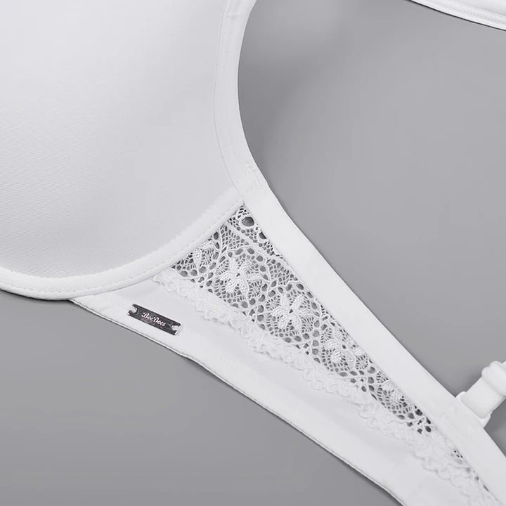 Sexy lace bra cups a low heart thin halter bra straps cross back female underwear