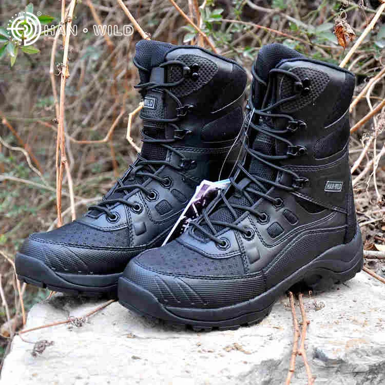 Men Military Army Boots Leather Vintage Lace Up Front Men Tactical Boots High Top Safety Shoes