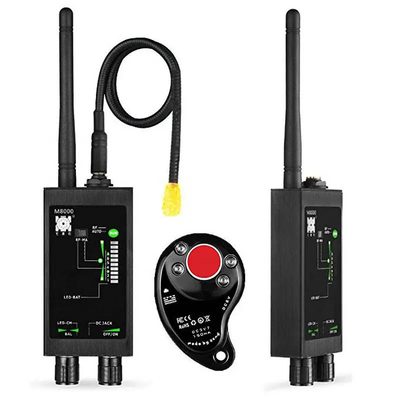 RF Bug Detector M8000 & Camera Finder X GPS Tracker Finder Camera Scanner Detectors Anti Spy Lens CDMA GSM Device Finder Monitor