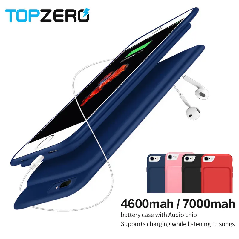 

Charger Case For iphone 6 6s 5.5 inch Audio Frequency Chip 7000 Mah Battery Charger Case For iphone 7 8 6 6s Plus Batterie Case