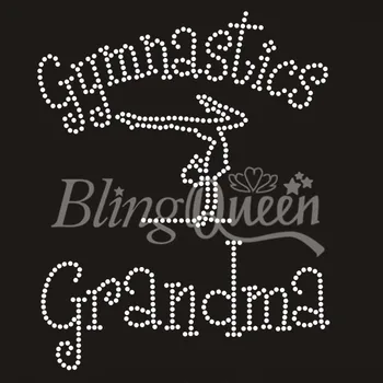 

BlingQueen 25PCS/LOT Iron On BLING Rhinestone Transfer Gymnastics Grandma Design