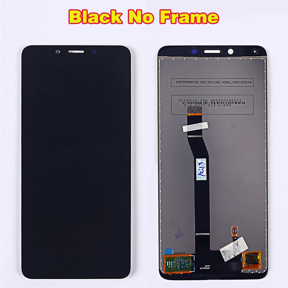 5.45 inch LCD Display For Xiaomi Redmi 6A Touch Screen Digitizer Assembly Frame 1440*720 For Redmi 6A LCD Repair Part - Цвет: Black No Frame