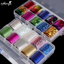 Monja 10 рулонов 2,5*50 см 2 стиля для дизайна ногтей Красочные звездное небо лазерные фольги DIY переводная блестящая наклейка для украшения Mnaicure