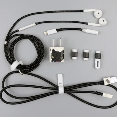 Модный кабель Saver протектор намотки кабеля usb зарядный шнур для наушников Органайзер обертывание зарядное устройство Наклейка для iPhone