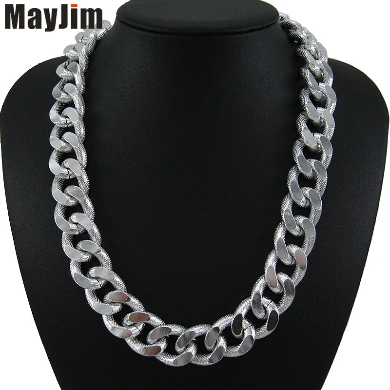 

Statement big Aluminium silvery chain Necklace Fashion women 2018 Vintage luxury Choker Necklaces & Pendants Accessories Bijoux