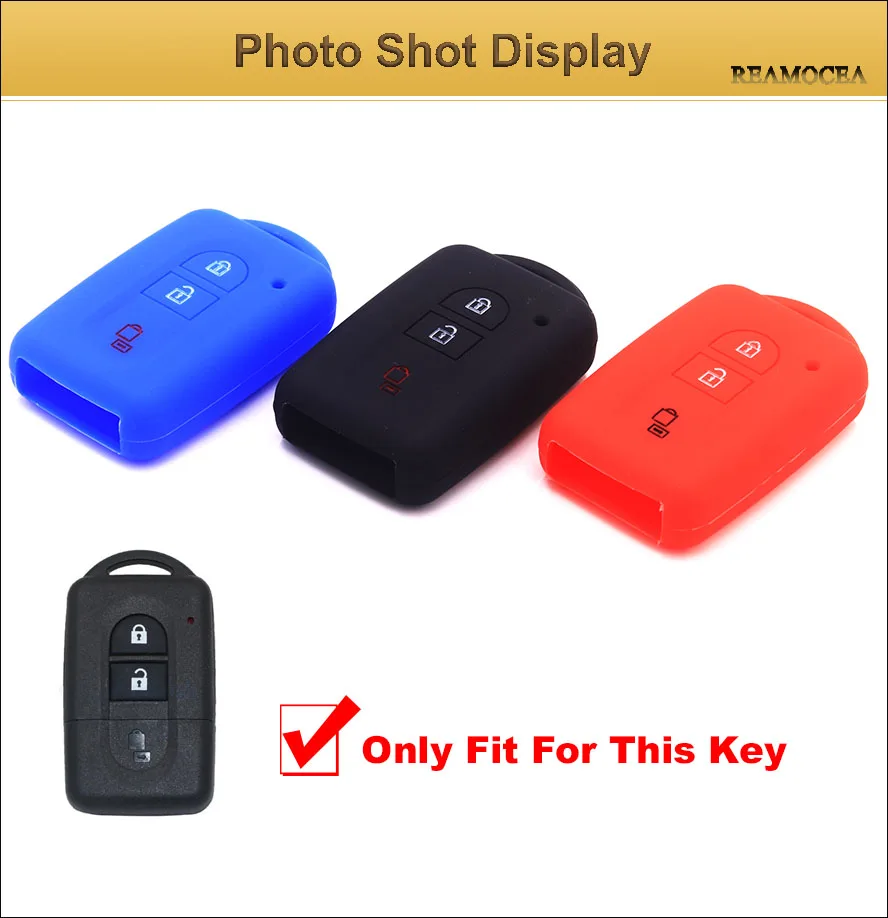 Reamocea 3 Buttons Fob Shell Car Key Silicone Case Cover For Nissan Qashqai X-Trail T31 Micra K12 For Nissan Pathfinder R15M (10)