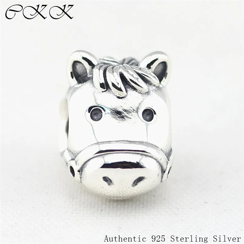 

Fit Pandora Bracelets DIY 100% 925 Sterling Silver Horse Animal Charm Beads for Jewelry Making Perles Silver free shipping PF276