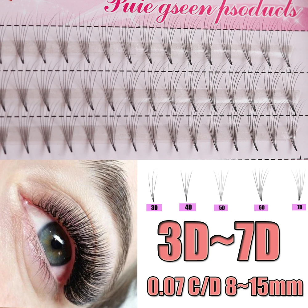 

3D/4D/5D/6D/7D 0.07 Thickness C/D Curl Black Mink Individual Cluster Eye Lashes Professional Grafting Fake False Eyelashes