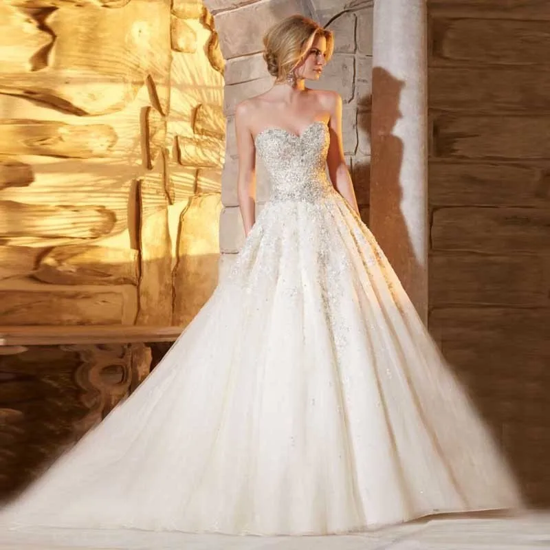 Wedding Dress 2017 Expensive Full Beaded Crystals Full Handmade Bridal