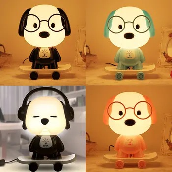 

Baby Bedroom Lamps Night Light EU Plug Cartoon Doog Sleep Night Lamp Led with Bulb Table Lamps For Children Gifts Home Decor