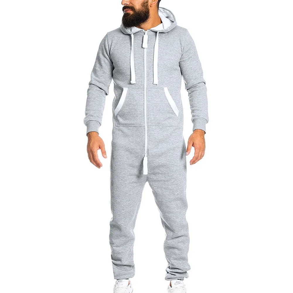 Litthing 2019 Casual Tracksuit Jumpsuit Mens Overalls Long Sleeve Sweatshirt Hoodies Casual Long Pants Romper For 5