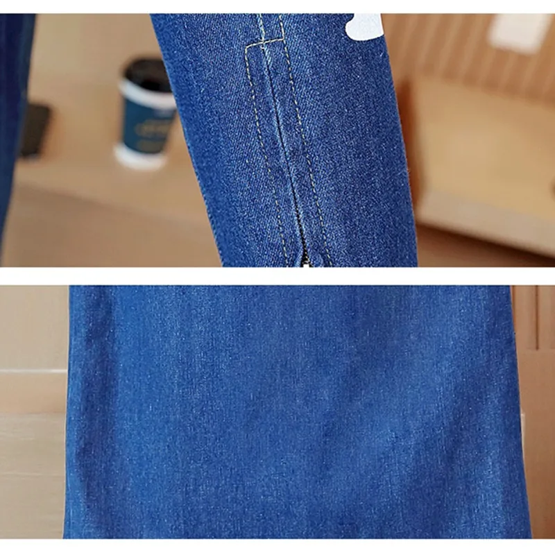 YAGENZ Spring And Autumn Plus size Denim Trench Coat Women Long Coat Korean Single-breasted Letter Windbreaker Jeans Coats 403