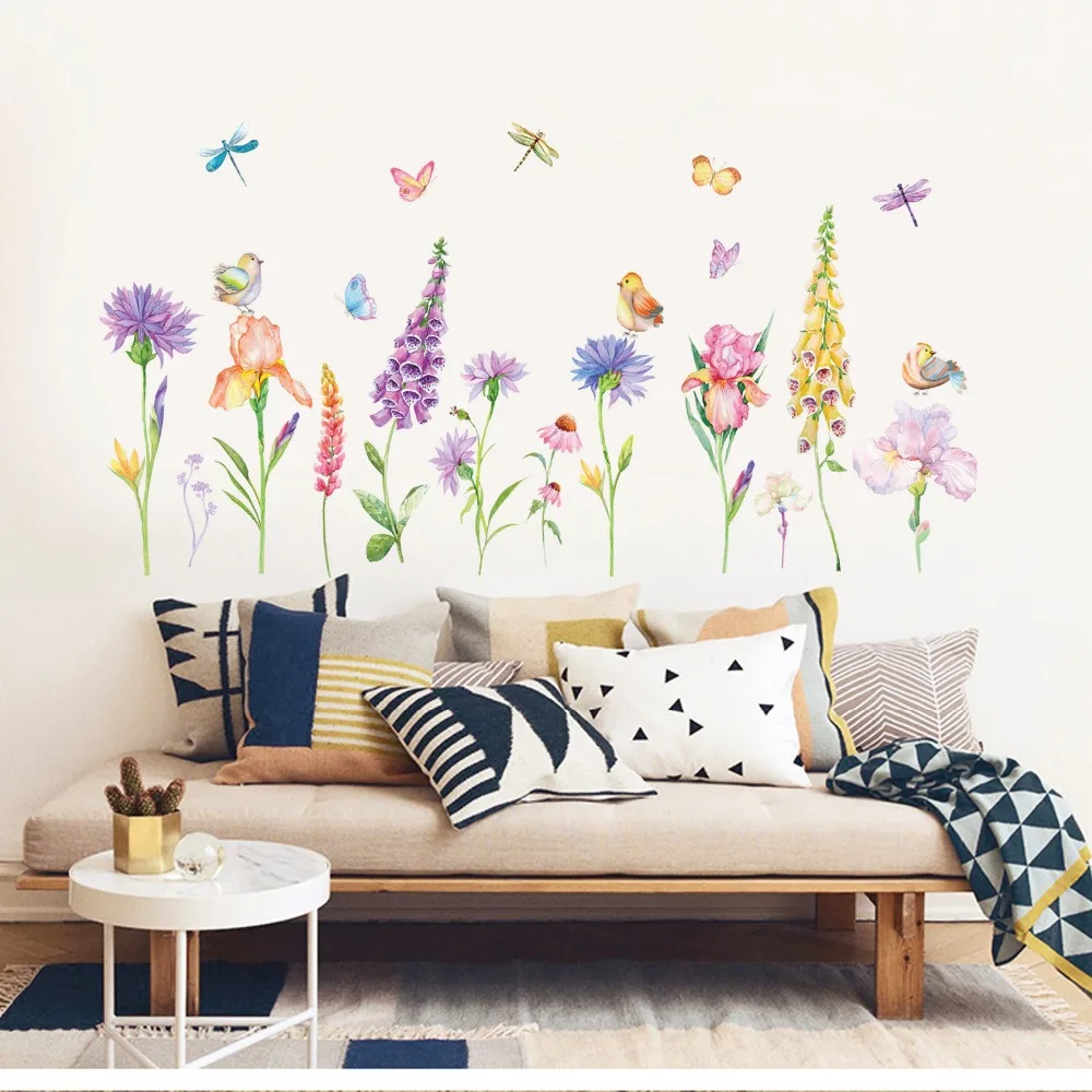 Buy purple pink bouquets wall stickers women rooms