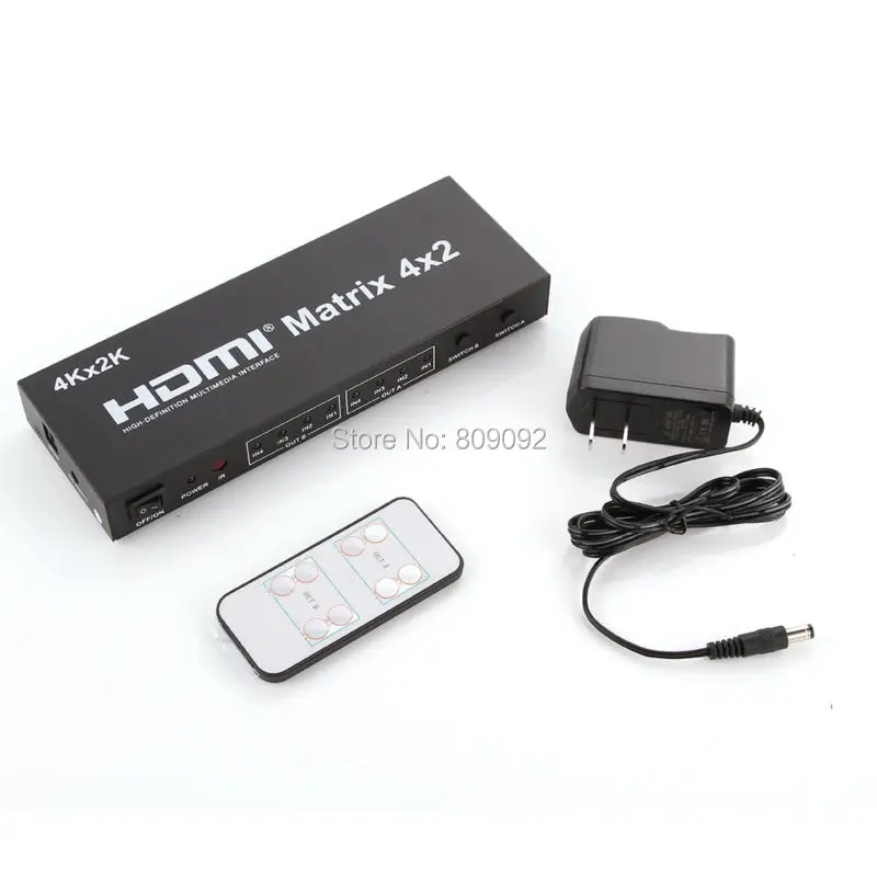 4x2 HDMI True матричный коммутатор Splitter селектор Дистанционное управление 3D/4 К 1080 P 4-2 -out