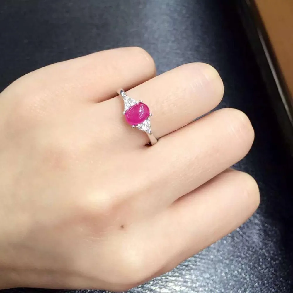 

2017 Qi Xuan_Fashion Jewelry_Red Stone Simple Elegant Woman Rings_S925 Solid Sliver Fashion Rings_Manufacturer Directly Sales