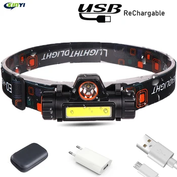 

6000LM USB Rechargeable LED headlamp Waterproof COB work light with magnet headlight built-in battery For camping, adventure
