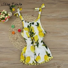 Платье для маленьких девочек детское платье для девочек, одежда для малышей, летнее платье для маленьких принцесс с лимонным принтом и кисточками, летняя одежда