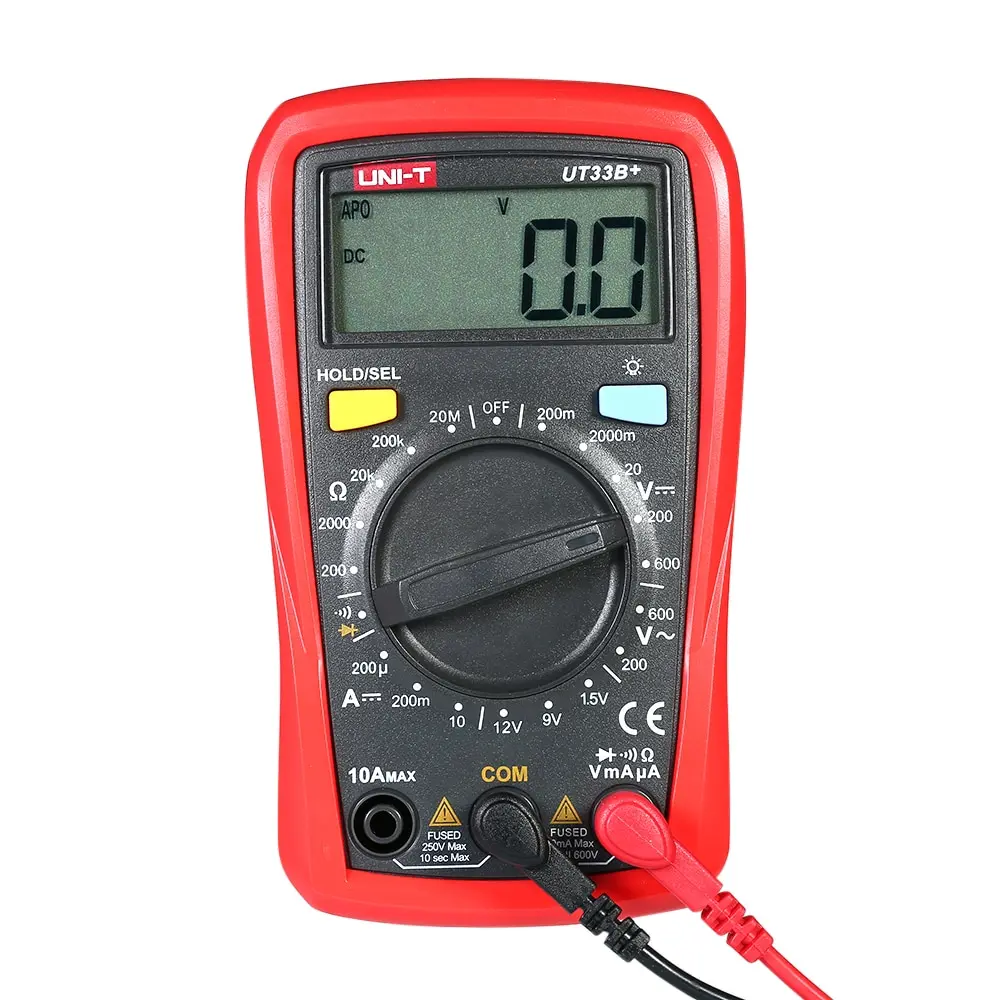 

UNI-T UT33B+ Digital Multimeter Handheld LCD DC/AC Voltage DC Current Meter Resistance Tester Voltmeter Ammeter